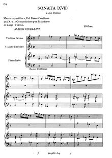 Partition Sonata XVII en G minor, Sonate, correnti et arie, Uccellini, Marco