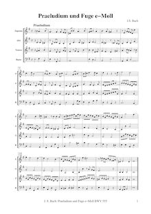 Partition complète et parties, Prelude et Fugue en E minor