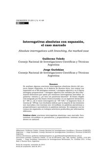 Interrogativas absolutas con expansión, el caso marcado(Absolute interrogatives with branching, the marked case)