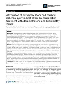 Attenuation of circulatory shock and cerebral ischemia injury in heat stroke by combination treatment with dexamethasone and hydroxyethyl starch