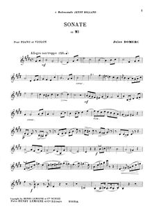 Partition Sonata 4 partition de violon, 6 sonates pour Piano et violon