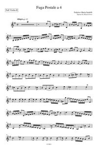 Partition violon II, Fuga postale a 4 pour cordes et continuo, Sardelli, Federico Maria