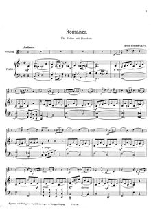 Partition de piano, Romanze, Op.72, Böttcher, Ernst