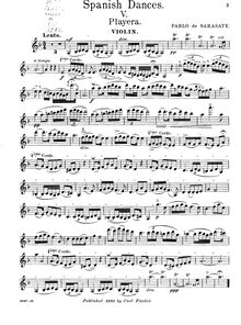 Partition de violon, Spanish Dances, Op.23, Sarasate, Pablo de par Pablo de Sarasate