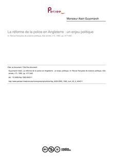 La réforme de la police en Angleterre : un enjeu politique - article ; n°3 ; vol.42, pg 417-440