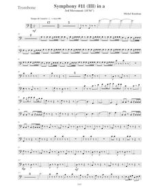 Partition Trombone 1, Symphony No.11  Latin , A minor, Rondeau, Michel par Michel Rondeau
