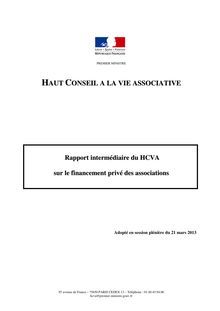 Rapport intermédiaire du Haut Conseil à la Vie Associative (HCVA) sur le financement privé des associations
