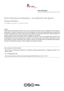 Entre rhétorique et dialectique : la constitution des figures d argumentation - article ; n°137 ; vol.34, pg 63-86
