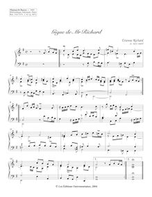 Partition Gigue, 11 clavecin pièces from Manuscrit Bauyn, Richard, Étienne par Étienne Richard