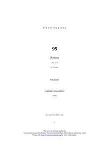 Partition complète, Piano Sonata No.14, A major, Novegno, Roberto