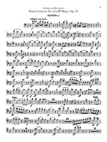 Partition basson 1, 2, Piano Concerto No.2, B♭ major, Beethoven, Ludwig van