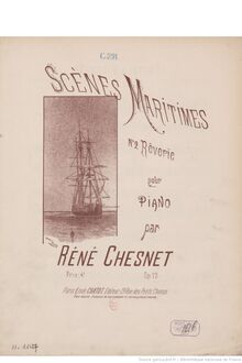 Partition No., Rêverie, Scènes maritimes, Op.12, Chesnet, René