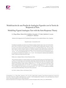 MODELIZACIÓN DE UNA PRUEBA DE ANALOGÍAS FIGURALES CON LA TEORÍA DE RESPUESTA AL ÍTEM (Modelling Figural Analogies Test with the Item Response Theory)