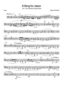 Partition Tuba, A Song pour Japan, Verhelst, Steven