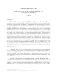 Audit Comm Charter - 12-2-03 Revision 6