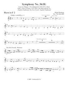 Partition cor 2, Symphony No.36  Christmas Symphony , F major, Rondeau, Michel par Michel Rondeau