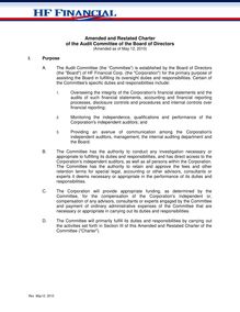 2010 0512 Audit Committee Charter Amended and  Restated  bulleted 