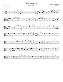 Partition ténor viole de gambe 1, alto clef, Fantasia pour 6 violes de gambe, RC 78