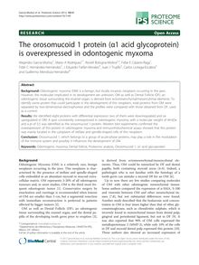 The orosomucoid 1 protein (α1 acid glycoprotein) is overexpressed in odontogenic myxoma