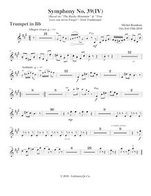 Partition trompette (en B♭), Symphony No.39  Irish Green , G major par Michel Rondeau