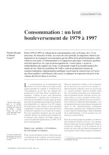 Consommation : un lent bouleversement de 1979 à 1997   