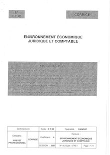 Corrige BP BANQUE Environnement economique juridique et comptable 2007