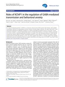 Roles of KChIP1 in the regulation of GABA-mediated transmission and behavioral anxiety
