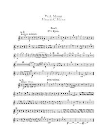 Partition cor 1, 2 (en C, F, E♭), Mass, Große Messe ; Great Mass ; Mass No.17