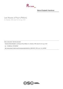 Les Noces à Pouri (Pélion) - article ; n°2 ; vol.16, pg 41-67