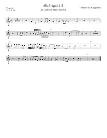 Partition ténor viole de gambe 2, octave aigu clef, Il quinto libro de madrigali a cinque voci
