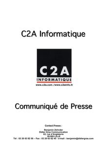 Contact Presse : Benjamin Zehnder  Didier Gras Communication 63 ...