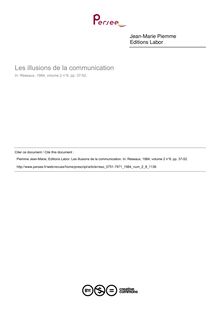 Les illusions de la communication - article ; n°8 ; vol.2, pg 37-52