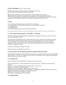 1 COAA e-Newsletter. Issue 10. April 30, 2004. Published by the ...