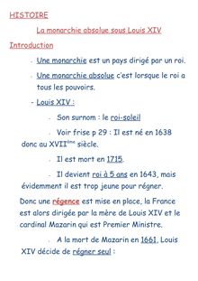 Cours 4F - HISTOIRE La monarchie absolue sous Louis XIV ...