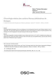 Chronologie relative des cordons littoraux pléistocènes de Bretagne  - article ; n°4 ; vol.19, pg 195-203