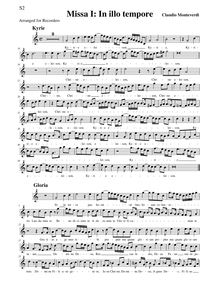 Partition Soprano 2 enregistrement , Missa da Capella a sei voci fatta sopra il motetto en illo tempore del Gomberti
