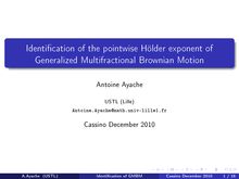 Identification of the pointwise Holder exponent of Generalized Mutifractional Brownian Motion