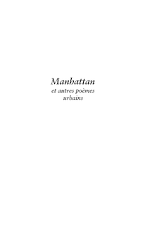 Manhattan et autres poèmes urbains