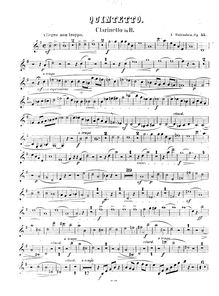 Partition clarinette , partie, quintette pour Piano et vents, Quintetto pour pianoforte, flute, clarinette, cor et basson, op. 55.