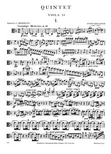 Partition viole de gambe 2, corde quintette, F major, Bruckner, Anton