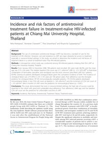 Incidence and risk factors of antiretroviral treatment failure in treatment-naïve HIV-infected patients at Chiang Mai University Hospital, Thailand