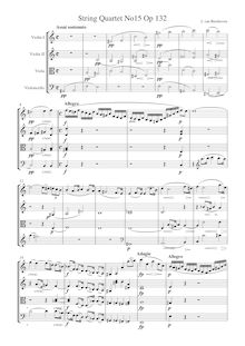 Partition , Assai sostenuto, corde quatuor No.15, Op.132, A minor