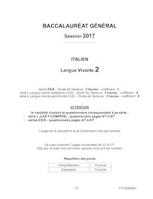BAC GENERAL 2017 WASHINGTON ITALIEN LV2 SUJET
