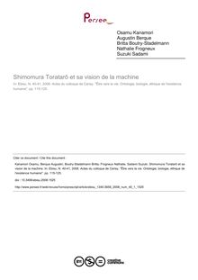 Shimomura Toratarô et sa vision de la machine - article ; n°1 ; vol.40, pg 115-125