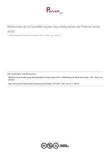 Mémoires de la Société royale des antiquaires de France tome XVIII.  ; n°1 ; vol.8, pg 259-261