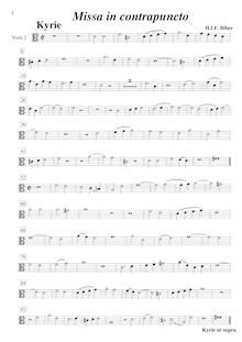Partition viole de gambe 2, Missa Quadragesimalis, D minor, Biber, Heinrich Ignaz Franz von