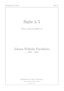 Partition , partie 5,  a 5, Furchheim, Johann Wilhelm