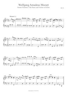 Partition , Menuet 1 (Piano), violon Sonata, Violin Sonata No.3