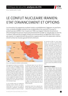 Le conflit nucléaire iranien : état d avancement et options