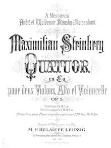 Partition violon 1, corde quatuor No.1, Op.5, A major, Steinberg, Maksimilian
